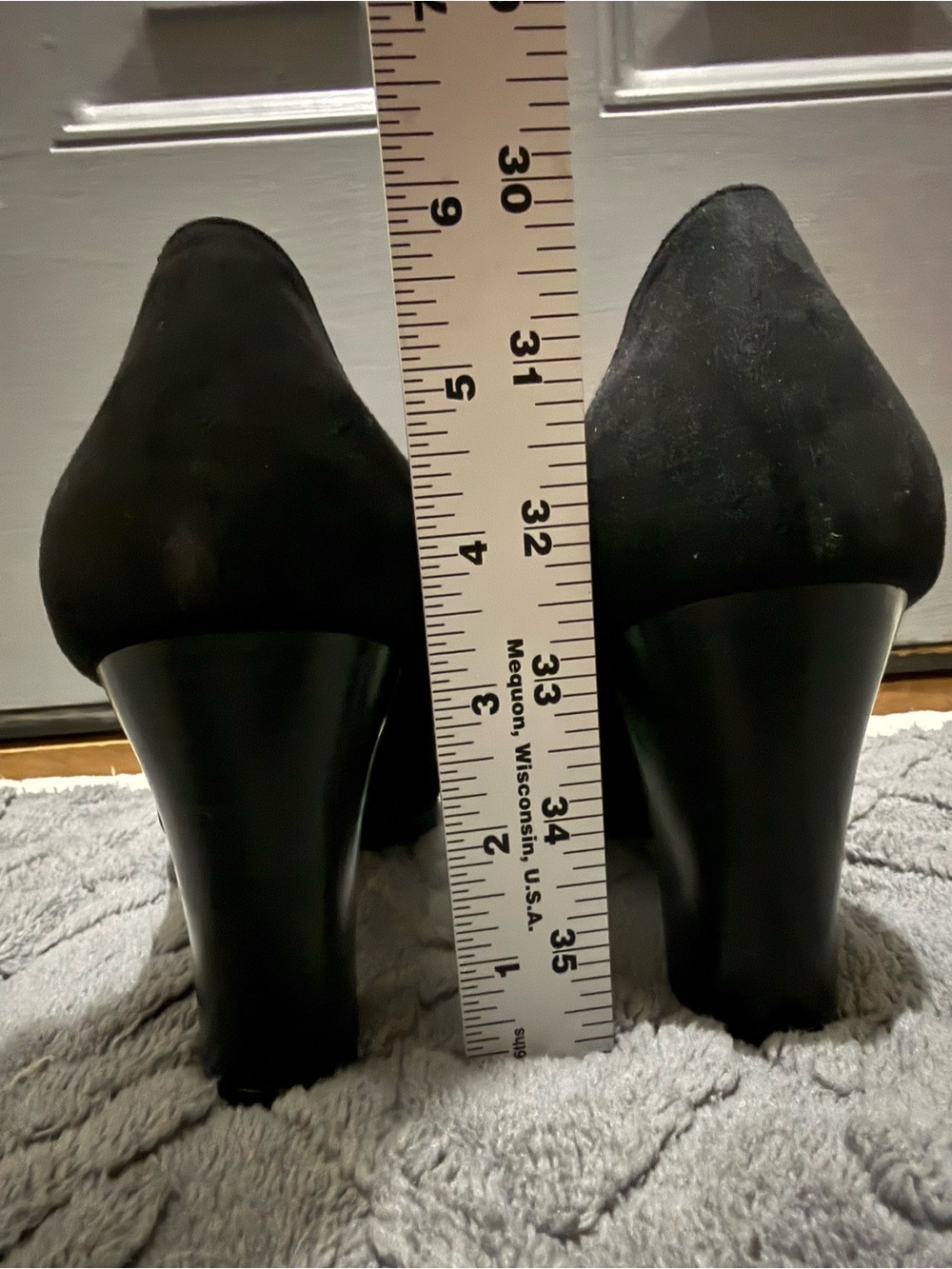 Andrew Geller Black Suede Slip-On Heels (9) - Picture 6 of 10